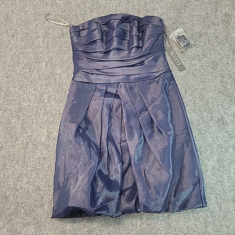 White By Vera Wang Blue Organza Bubble Hem Dress Size 6 w Tags Bridesmaid